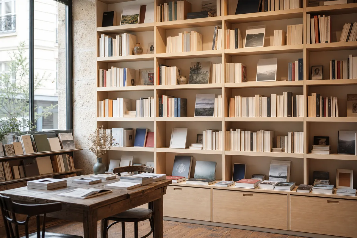 Rayon de littérature dans une librairie indépendante